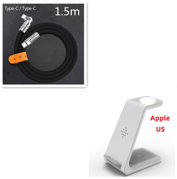 3-in-1 Fast Wireless Charging Station – Phone, Watch & Earbuds Charging Dock Stand