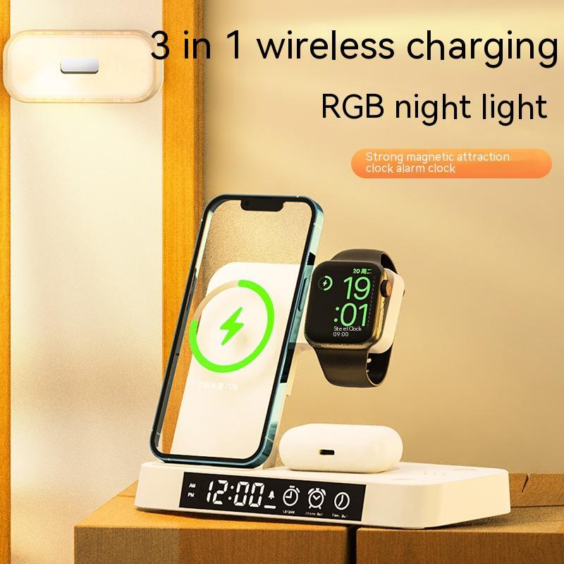 Magnetic 3-in-1 Wireless Charger – Fast Charging Dock for Phone, Watch & Earbuds