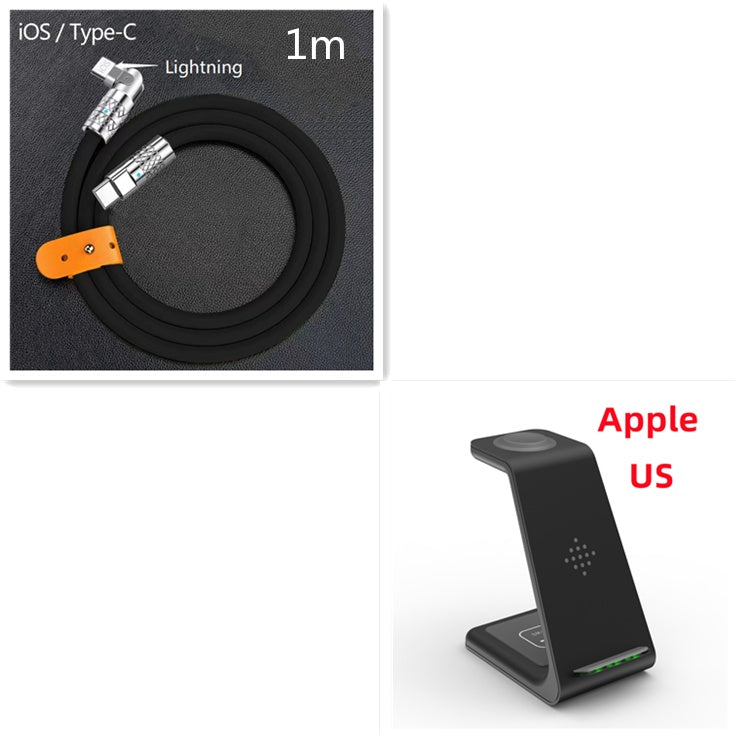 3-in-1 Fast Wireless Charging Station – Phone, Watch & Earbuds Charging Dock Stand