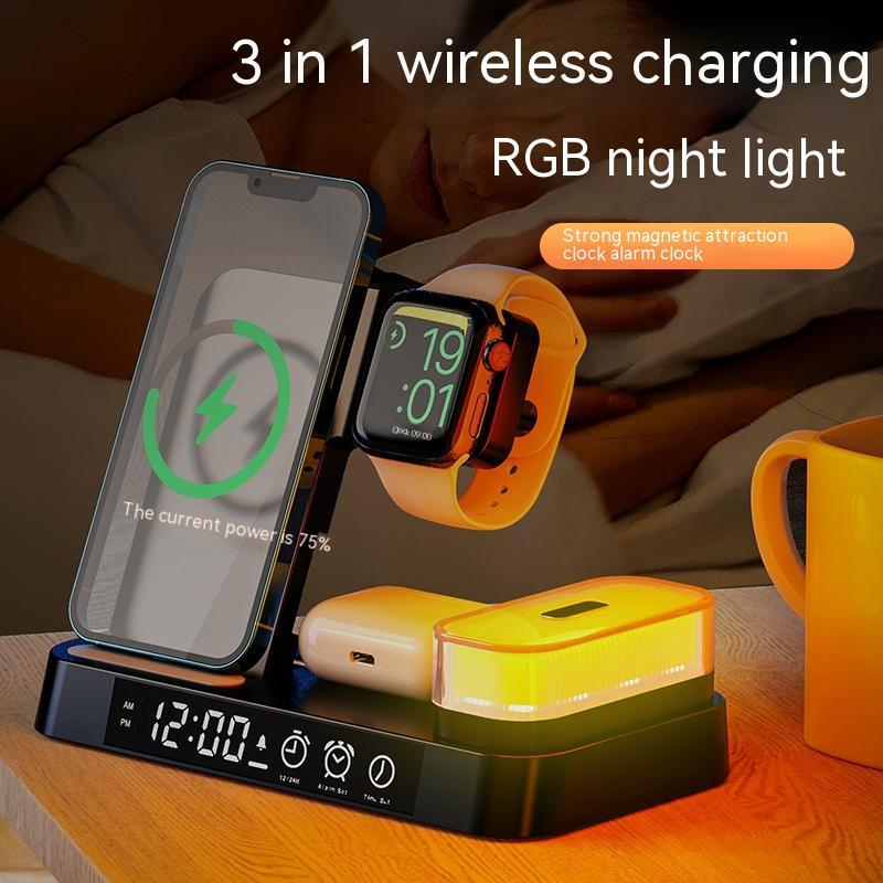 Magnetic 3-in-1 Wireless Charger – Fast Charging Dock for Phone, Watch & Earbuds