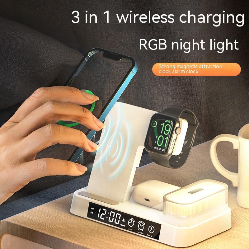 Magnetic 3-in-1 Wireless Charger – Fast Charging Dock for Phone, Watch & Earbuds