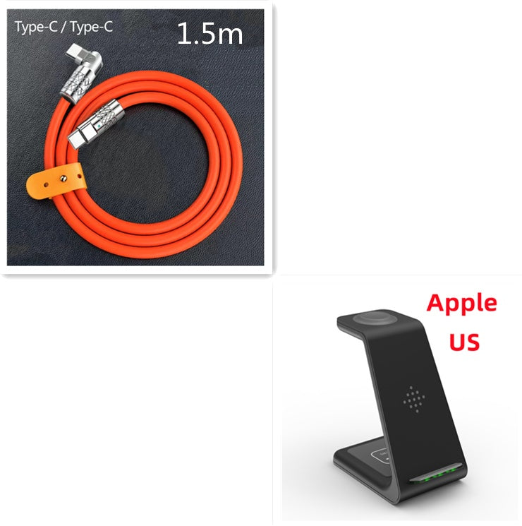 3-in-1 Fast Wireless Charging Station – Phone, Watch & Earbuds Charging Dock Stand