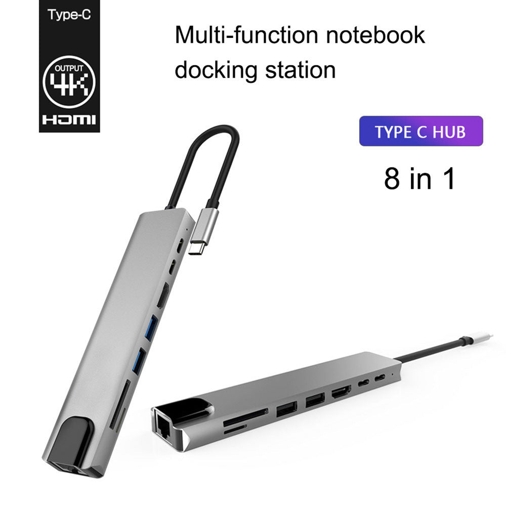 8-Port Aluminum Alloy Splitter – Compact Multi-Port Adapter
