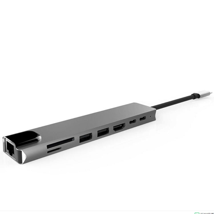 8-Port Aluminum Alloy Splitter – Compact Multi-Port Adapter