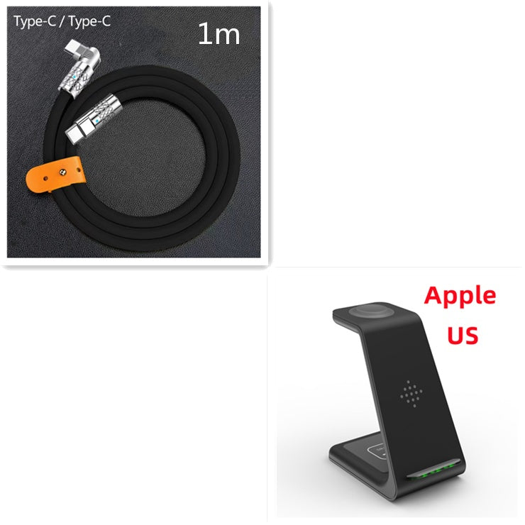 3-in-1 Fast Wireless Charging Station – Phone, Watch & Earbuds Charging Dock Stand