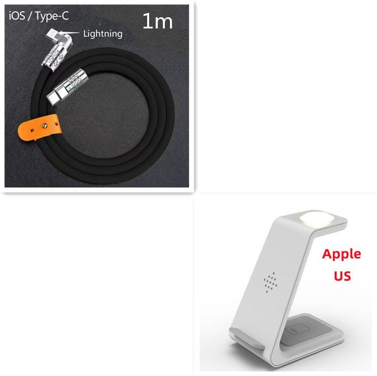 3-in-1 Fast Wireless Charging Station – Phone, Watch & Earbuds Charging Dock Stand