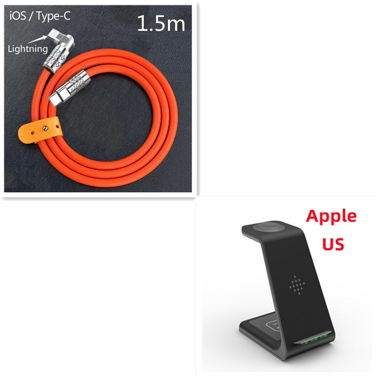 3-in-1 Fast Wireless Charging Station – Phone, Watch & Earbuds Charging Dock Stand